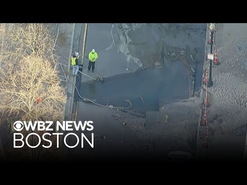 Boston street buried in dirt and rocks after huge water main break