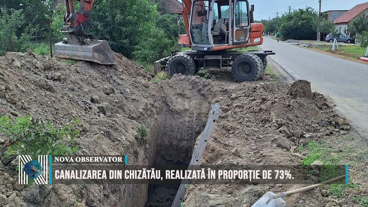 Canalizarea din Chizătău, realizată în proporție de 73%.