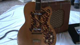 Video thumbnail for 1952 KAY K-161 THIN TWIN GUITAR great video ! by america4hemp