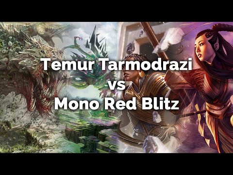 MTG Modern: Temur Tarmodrazi vs Mono Red Blitz - Magic: The Gathering gameplay on Xmage