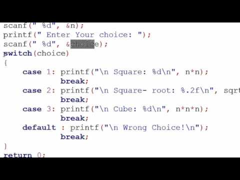 Program that perform depending upon the user choice