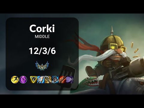 Corki vs Hwei MIDDLE - KR CHALLENGER Patch 14.21