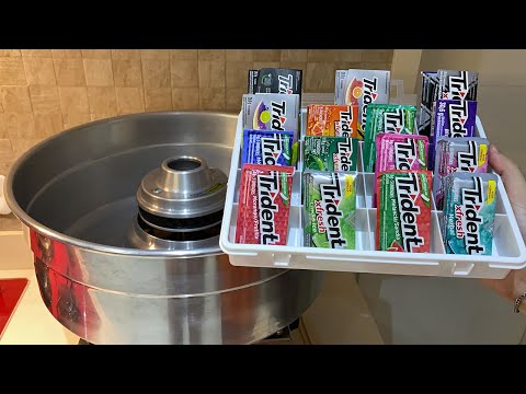 I PUT A PALETTE FULL OF TRIDENT IN THE COTTON CANDY MACHINE AND LOOK HOW IT TURNED OUT!!!