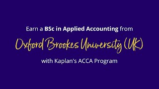 BSc Degree from Oxford Brookes University with Kaplan