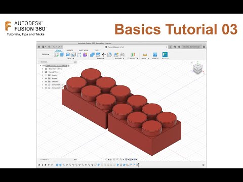 Autodesk Fusion 360 Basics - Copying bodies, join and components (Tutorial 03)
