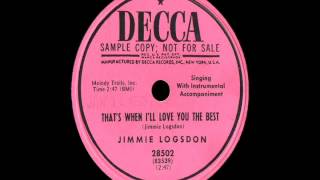 78 RPM: Jimmie Logsdon - That's When I'll Love You The Best