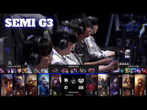 GEN vs KT - Game 3 | Semi Final LoL Worlds 2025 | Gen.G vs KT Rolster G3 full