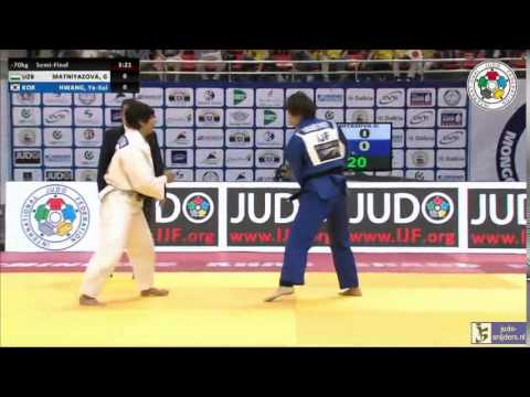 Judo 2014 Grand Prix Ulaanbaatar: Matniyazova (UZB) - Hwang (KOR) [-70kg] semi-final