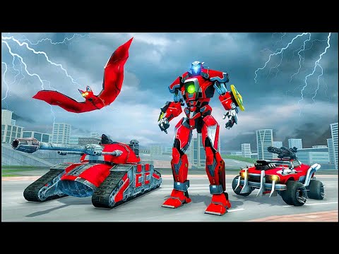 Multi Robot Tank Transform Bat: Red Super Robot - Android iOS Gameplay