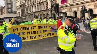 Police crackdown on eco-activists in Parliament Square