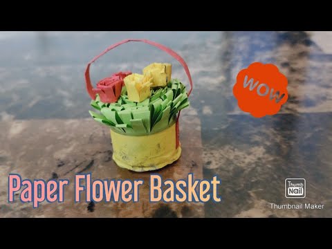 DIY PAPER MINI FLOWER BASKET