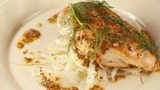 Graham Elliot's Roasted Organic Chicken with Fennel-Red Onion Salad & Whole Grain Mustard Vinaigr...