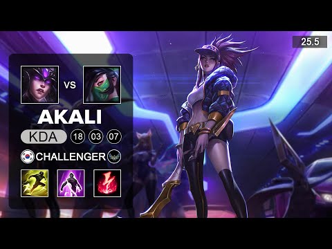 Akali vs Syndra Mid - KR Challenger - Patch 25.5 Season 15