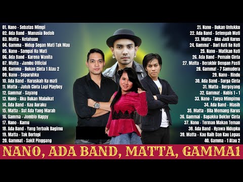 Nano, Ada Band, Matta, Gamma1 (Full Album) Terbaik - Lagu Indonesia Tahun 2000an  Hits & Terpopuler