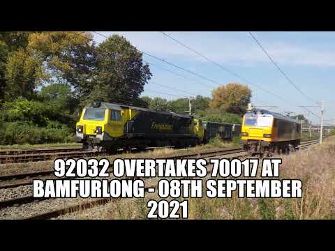 92032 Overtakes 70017 at Bamfurlong - 08th September 2021