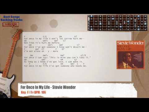 🎸 For Once In My Life - Stevie Wonder Guitar Backing Track with chords and lyrics