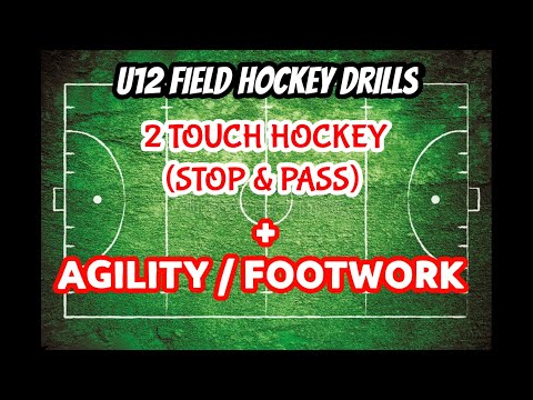 U12 Hockey Training | Two Touch Hockey (Stop & Pass) With Agility/Footwork