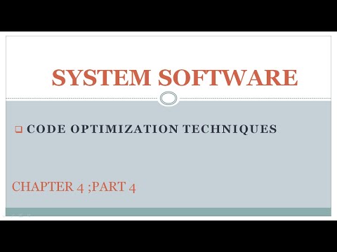 System Softwarecompilerchapter 4part 4code Optimization Techniques