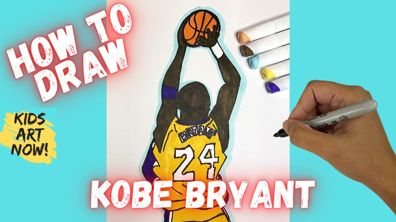 How to Draw an Easy Kobe Bryant Playing Basketball!