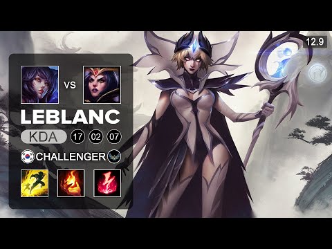 LeBlanc vs Ahri Mid - KR Challenger - Patch 12.9 Season 12