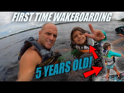 First Time Wakeboarding at 5 Years Old! Liv learns to ride!
