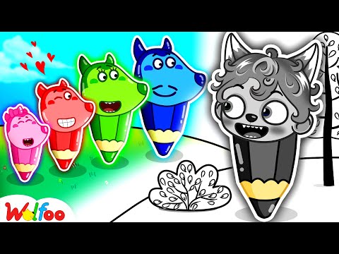 Gray Crayon Zino Finds Colorful Friends | Crayon Family Adventure | Be Yourself | Wolfoo Channel
