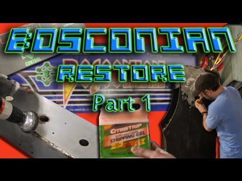 Bosconian Arcade Restore Part 1: CPO, Citristrip, and Bondo!