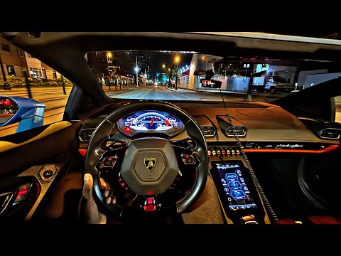 Thumbnail for Late Night Lamborghini Huracan EVO POV Driving by Lamborghini