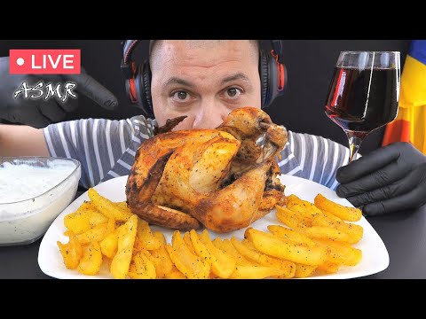 🔴 LIVE - ASMR - Pui Intreg + Cartofi Prajiti + Smantana Cu Usturoi - MUKBANG 🇷🇴