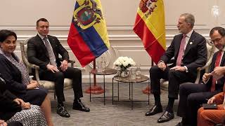 S.M. el Rey mantiene un encuentro con el Presidente de la República del Ecuador, Daniel Noboa