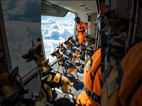 US MILITARY dogs parachute out airplanes and rappel down from helicopters