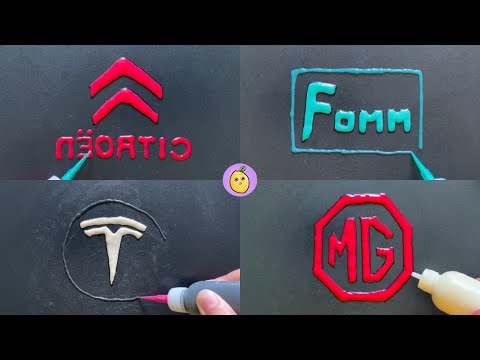 ELECTRIC CAR LOGO PANCAKE ART - MG, TESLA, CITROËN, FOMM | LEMON Pancake