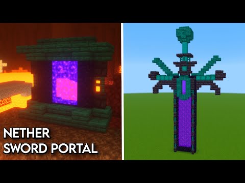 How to Build a Nether Sword ⚔️ Portal in Minecraft 1.21.11 | Sword Portal Designs 