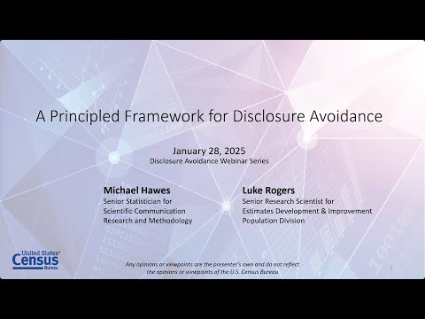 A Principled Framework For Disclosure Avoidance