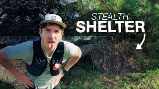 I built a survival stealth shelter, ran 25km, then slept in it