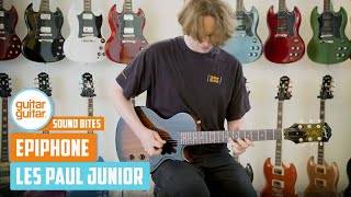 Video thumbnail for Epiphone Les Paul Junior | NAMM 2020 | SOUND BITES by GUITARGUITAR