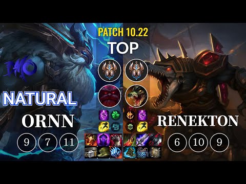 DMO Natural Ornn vs Renekton Top - KR Patch 10.22
