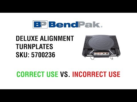 BendPak Deluxe Alignment Turnplates Proper Use Guide