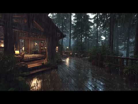 Rain Surrounding the Deep Woods Cabin 🌧 | Sleep Soundly to Nature’s Calm