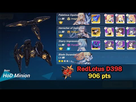 Redlotus | HoD Minion (D398) 906 Pts | Week 118 Account - Honkai Impact 3rd
