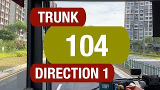 Go-Ahead Trunk 104 (Direction 1) | Bus Service Route Visual