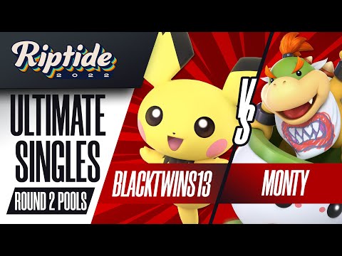 Blacktwins13 vs Monty - Ultimate Singles R2 Pools - Riptide 2022 | Pichu vs Bowser Jr.