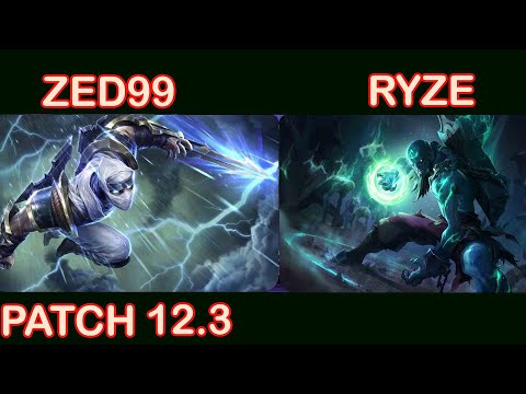 ZED99 PLAYS ZED VS RYZE - KR CHALLENGER PATCH 12.3