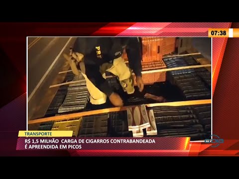Carga de cigarros contrabandeados avaliada em R$ 1,5 Milhão é apreendida pela PRF 17 03 2021