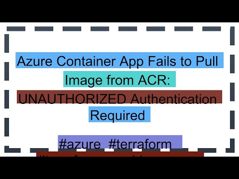 Azure Container App Fails to Pull Image from ACR: UNAUTHORIZED Authentication Required