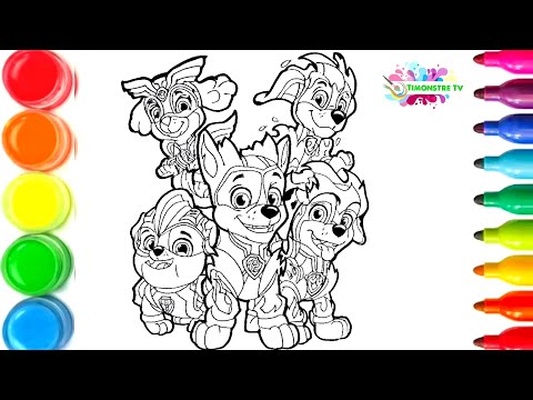 dessin et coloriage pat patrouille super Héros/ draw and color for kids #TT121