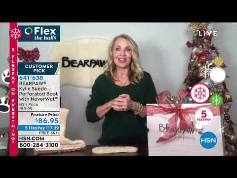 BEARPAW Kylie Suede Perforated Boot with NeverWet