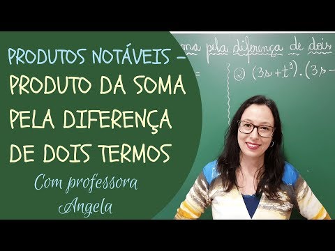 Produtos Notáveis - Produto da Soma pela Diferença de Dois Termos - Professora Angela