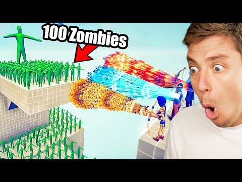 100 Zombie Army vs Every Three TABS gods