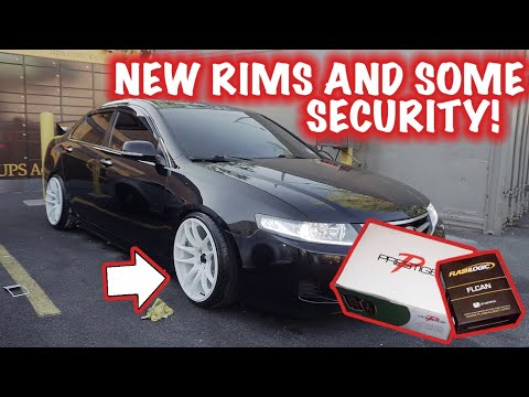ACURA TSX GETS NEW WHEELS! // REMOTE START ALARM SELF INSTALL!